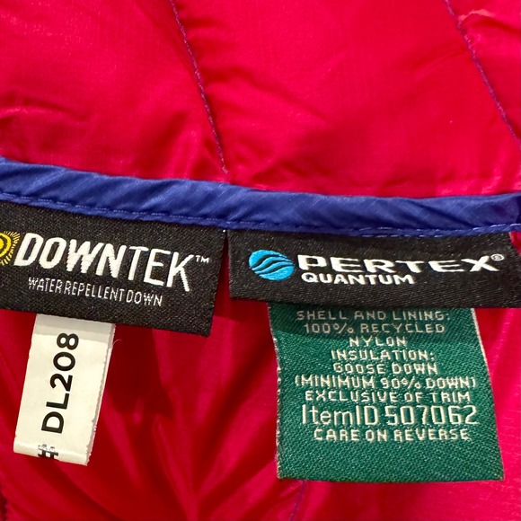 L.L. Bean DownTek Puffer Jacket Women L Blue Hooded Pertex Goose Down EUC - Picture 6 of 9